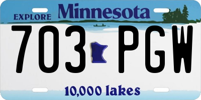 MN license plate 703PGW