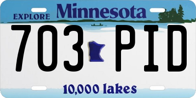 MN license plate 703PID
