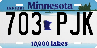 MN license plate 703PJK