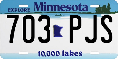 MN license plate 703PJS