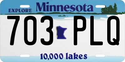 MN license plate 703PLQ