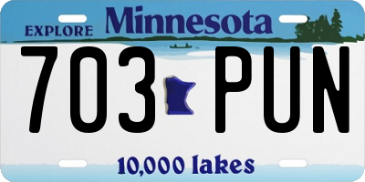 MN license plate 703PUN