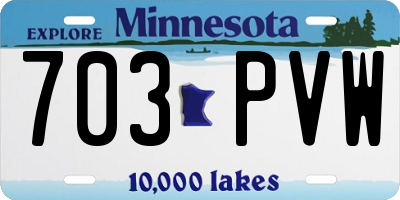 MN license plate 703PVW