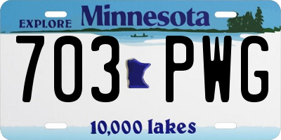 MN license plate 703PWG