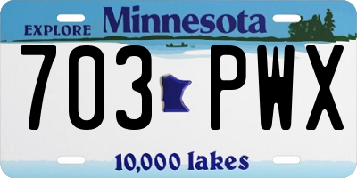 MN license plate 703PWX