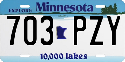MN license plate 703PZY