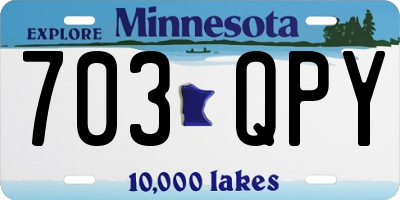 MN license plate 703QPY