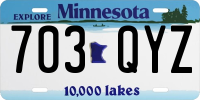 MN license plate 703QYZ