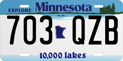 MN license plate 703QZB