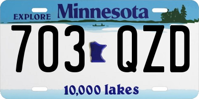 MN license plate 703QZD