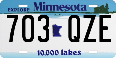 MN license plate 703QZE
