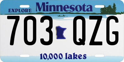 MN license plate 703QZG