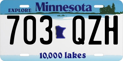 MN license plate 703QZH
