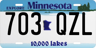 MN license plate 703QZL