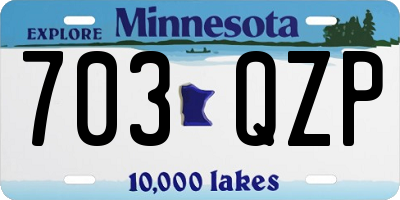 MN license plate 703QZP