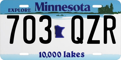 MN license plate 703QZR