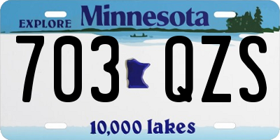 MN license plate 703QZS