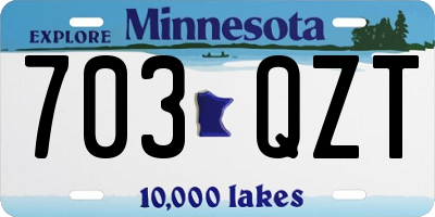 MN license plate 703QZT