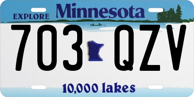 MN license plate 703QZV