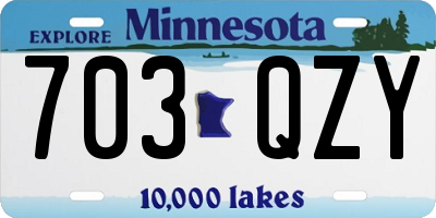MN license plate 703QZY