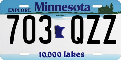 MN license plate 703QZZ