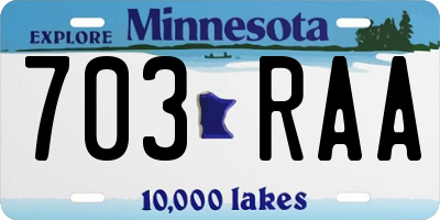 MN license plate 703RAA