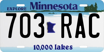 MN license plate 703RAC
