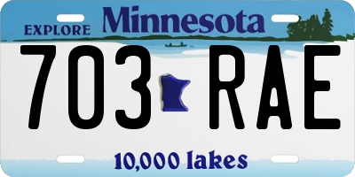 MN license plate 703RAE