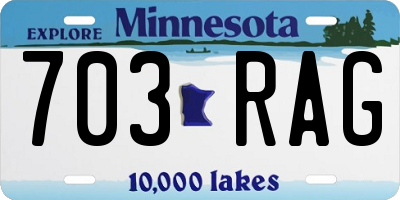 MN license plate 703RAG