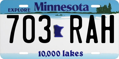 MN license plate 703RAH