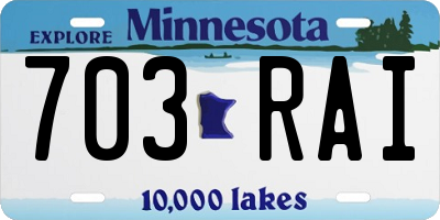 MN license plate 703RAI