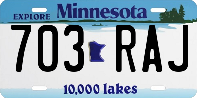 MN license plate 703RAJ