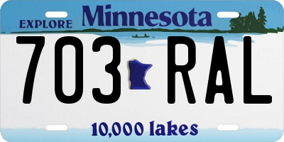MN license plate 703RAL