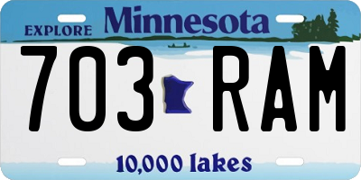 MN license plate 703RAM