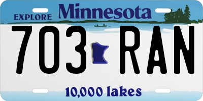 MN license plate 703RAN