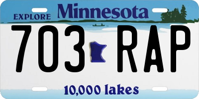 MN license plate 703RAP