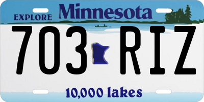 MN license plate 703RIZ