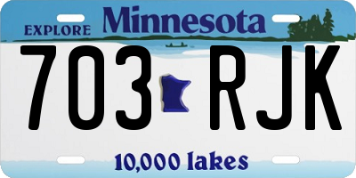 MN license plate 703RJK