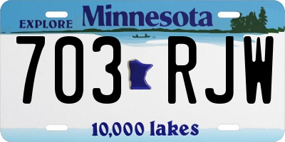 MN license plate 703RJW
