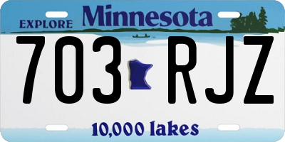 MN license plate 703RJZ
