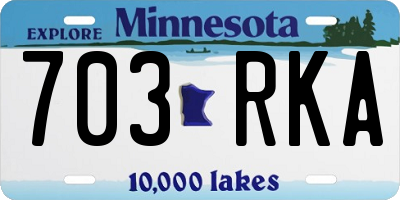 MN license plate 703RKA