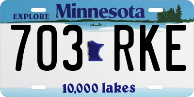 MN license plate 703RKE