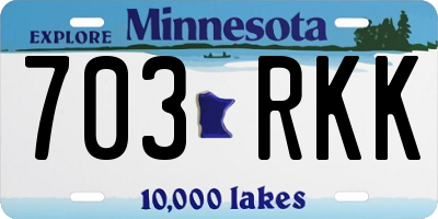MN license plate 703RKK