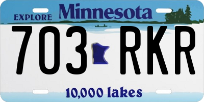 MN license plate 703RKR