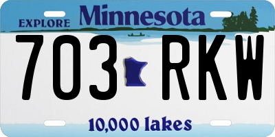 MN license plate 703RKW