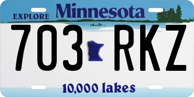 MN license plate 703RKZ