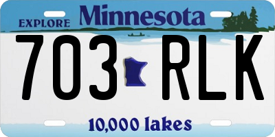 MN license plate 703RLK