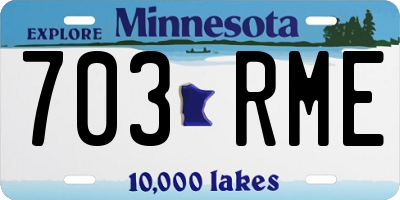 MN license plate 703RME