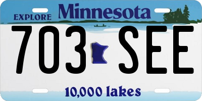 MN license plate 703SEE