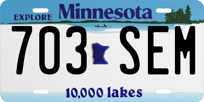 MN license plate 703SEM